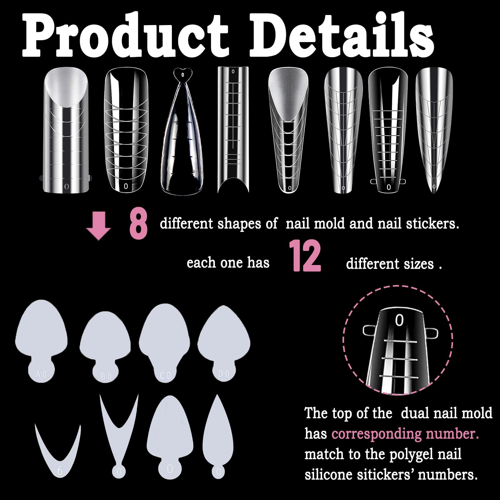 Reusable silicone French tip stickers for nail extensions