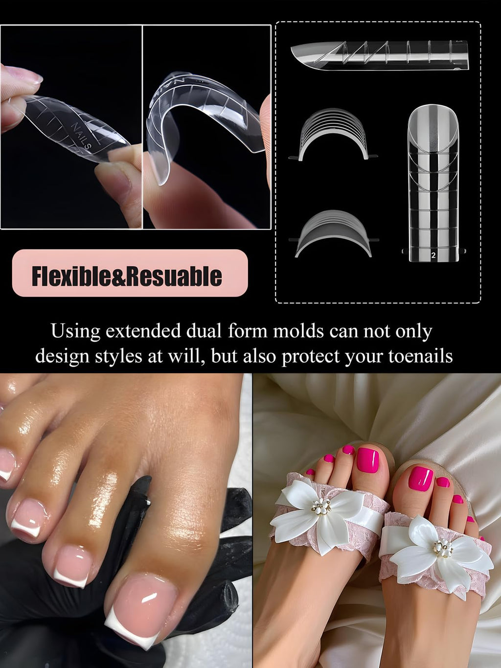 Gorvalin full cover PVC nail tips in various sizes