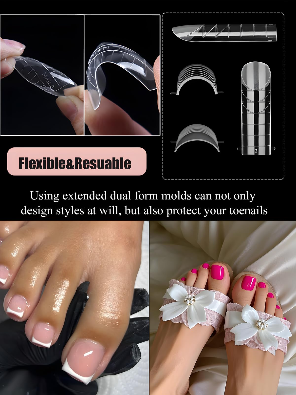 Demonstration of Gorvalin poly gel forms applied to toenails.