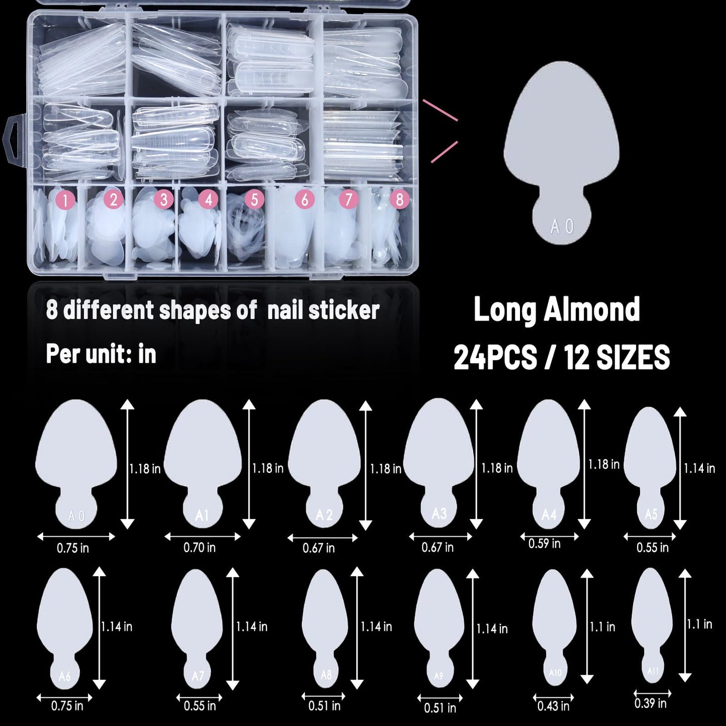 Comparison of different nail shapes in the Allstarry kit