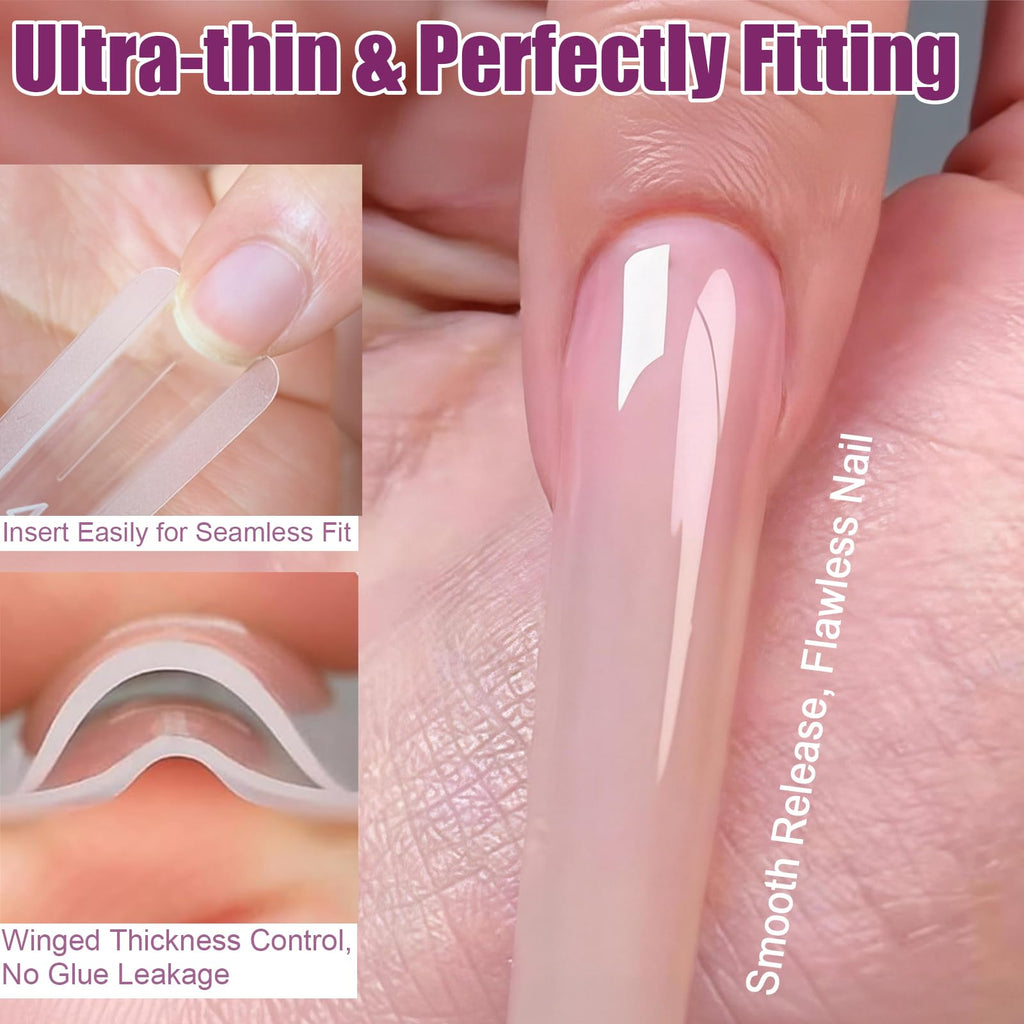 NMKL38 Original Sandwich Nails Dual Form clear plastic material close-up