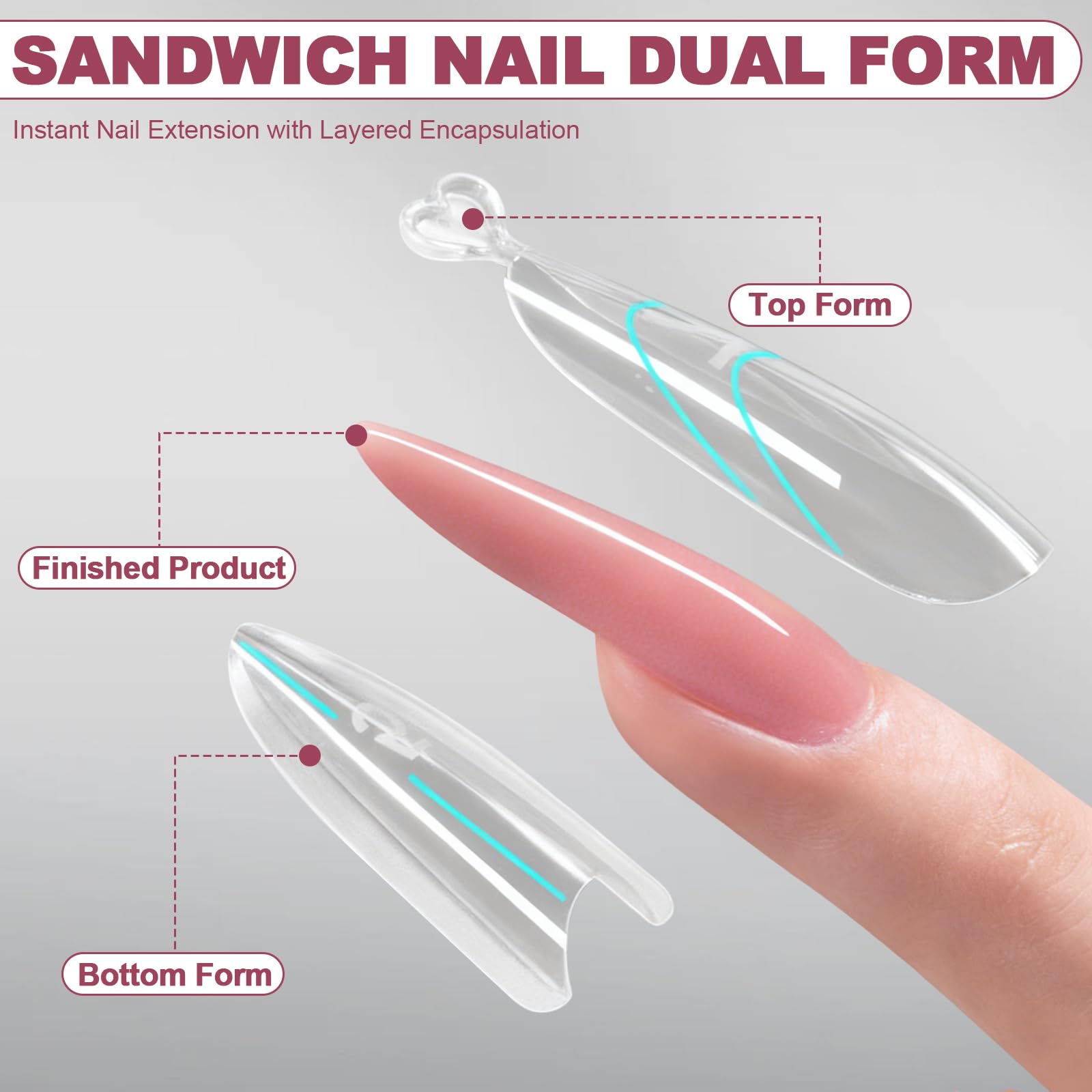 Full set of My Colors oval sandwich nail forms in storage box
