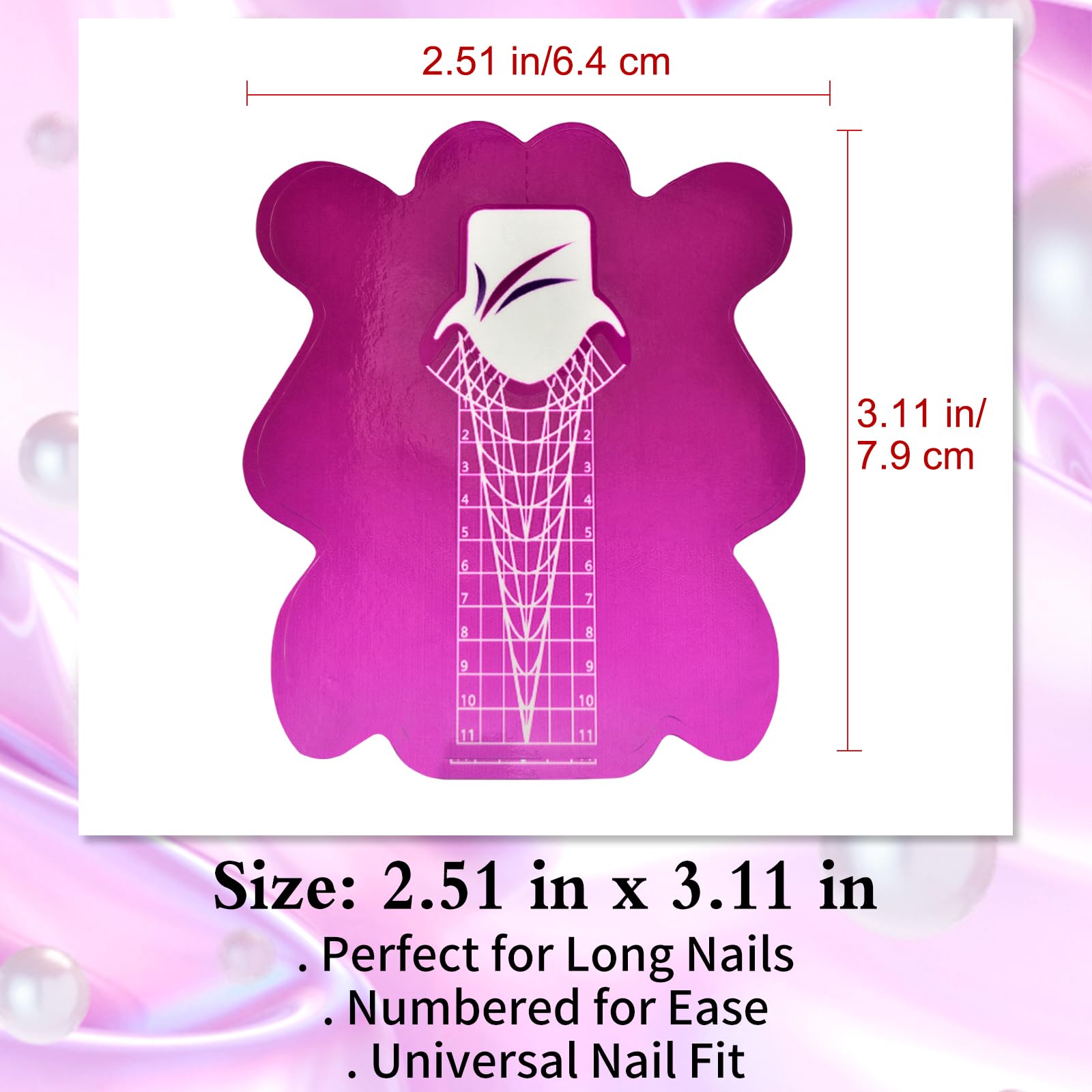 Close up of Honey Joy adhesive nail forms with grid lines