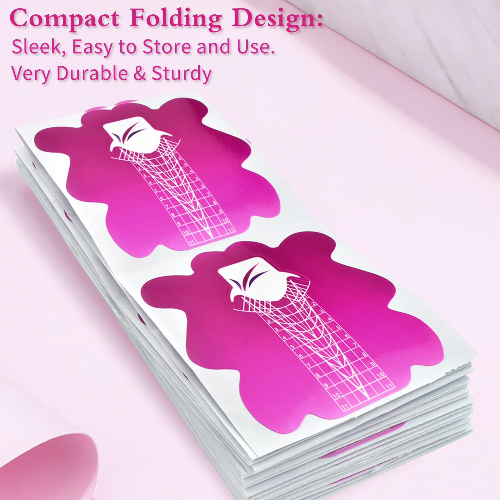 Top view of professional nail extension guide stickers