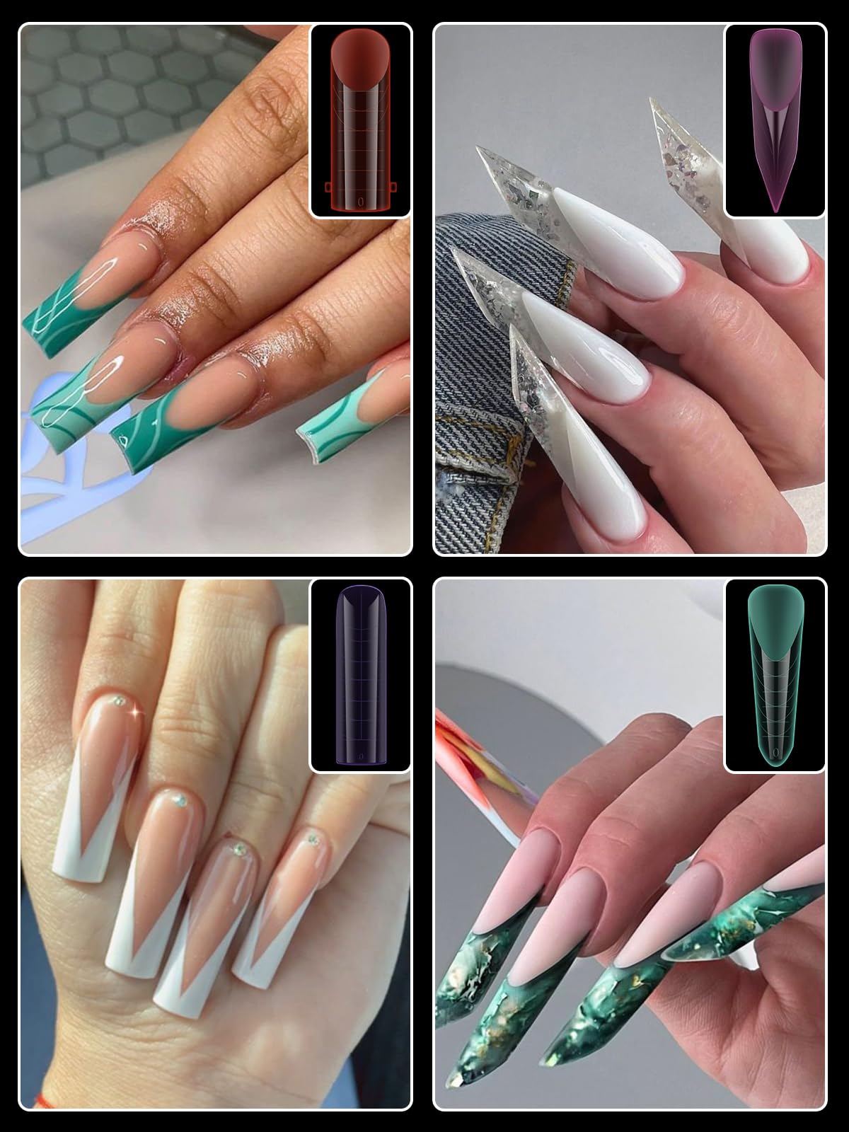 Ebanku 288 pieces nail extension molds in storage box