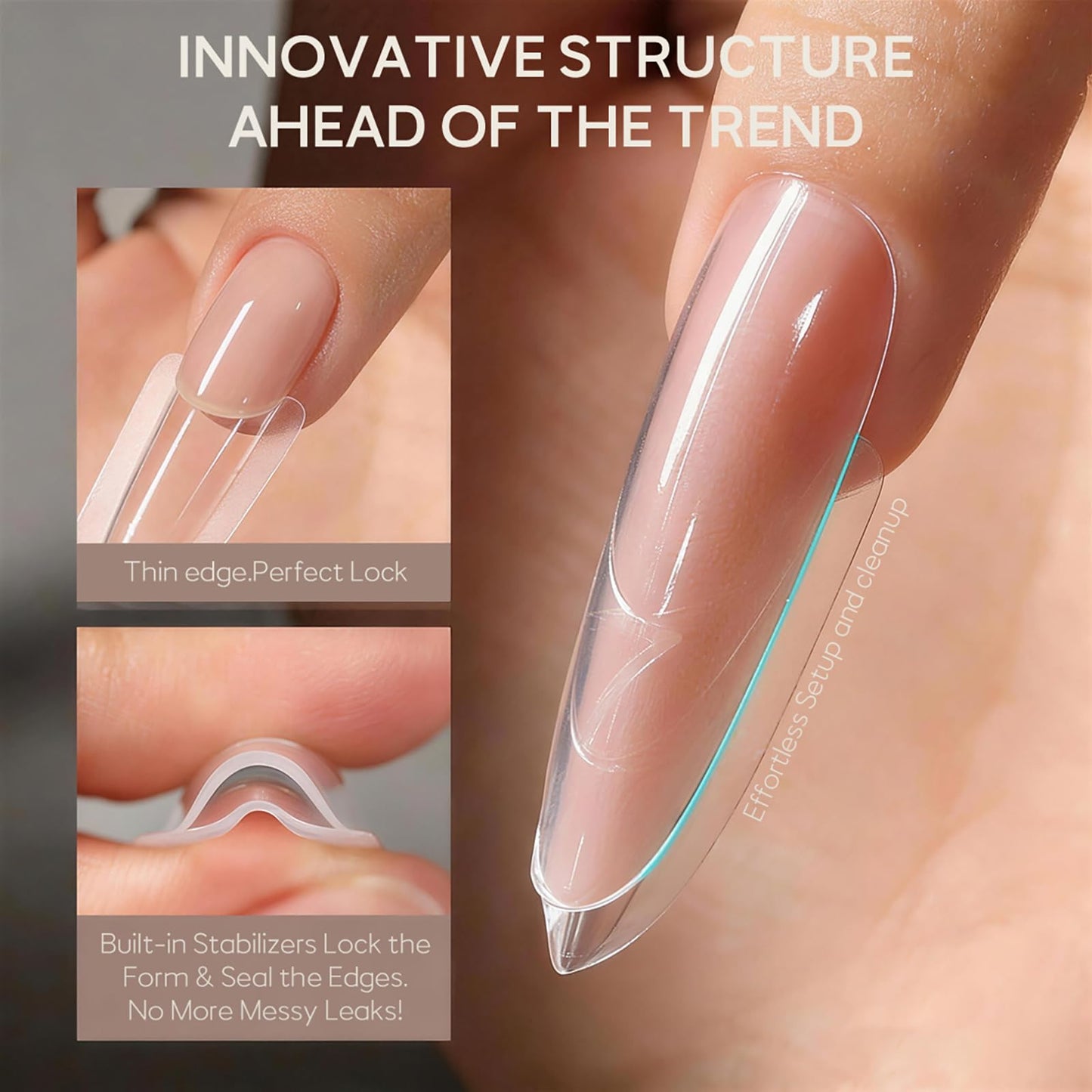 Transparent plastic texture of Whaislex nail molds