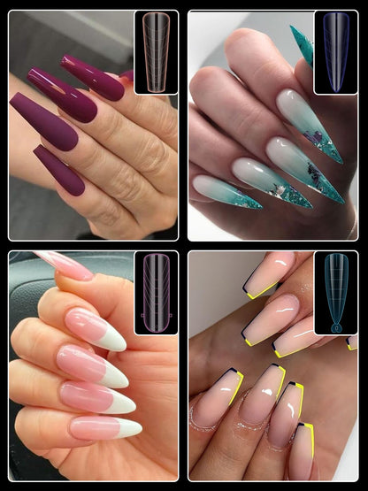 Assorted shapes of Ebanku dual nail forms for manicure