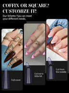 Clear scale markings on reusable acrylic nail tips