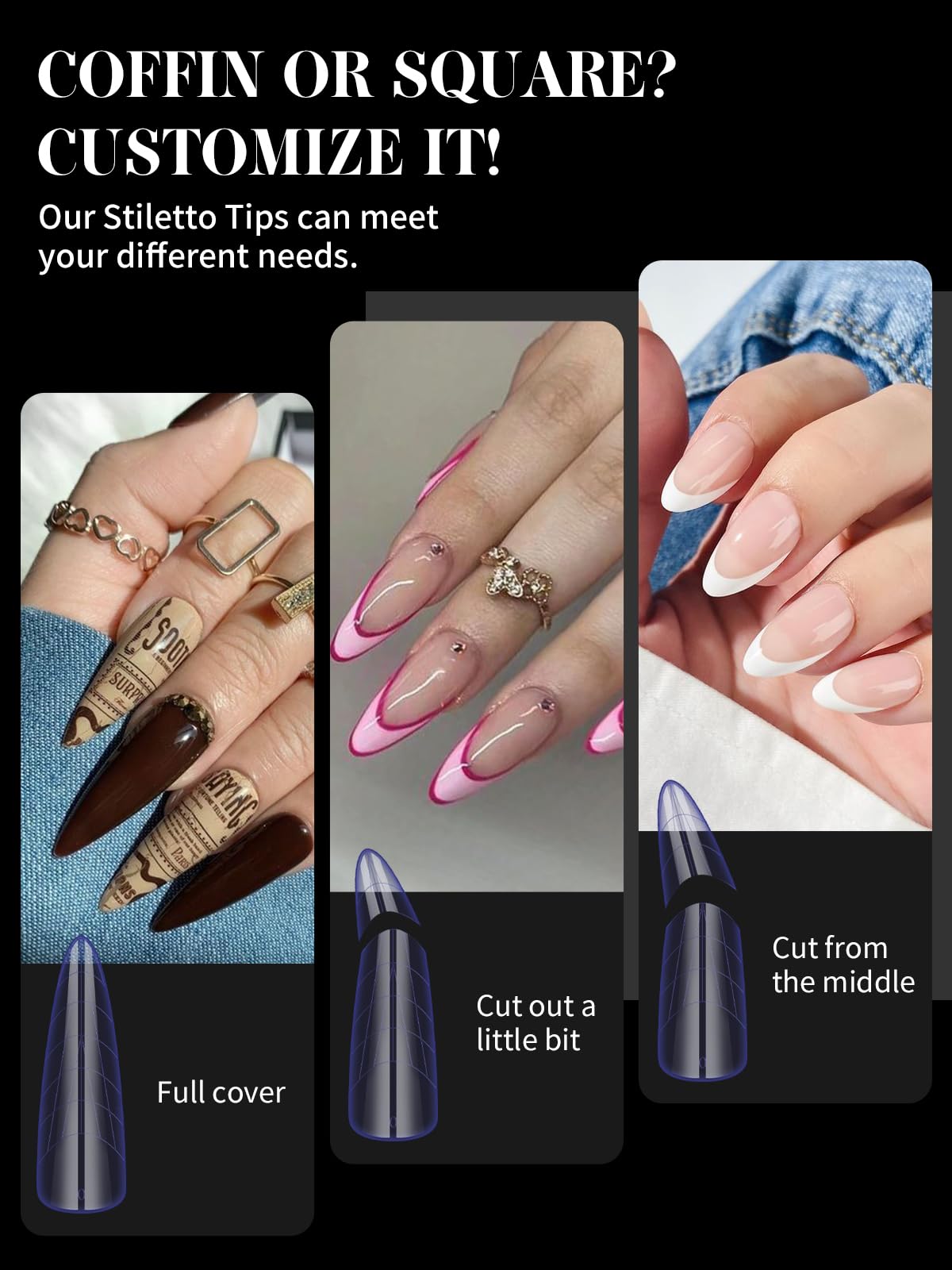 Professional nail art manicure using Ebanku dual forms