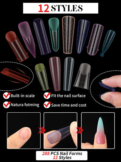 Ebanku dual nail forms for stiletto and coffin styles