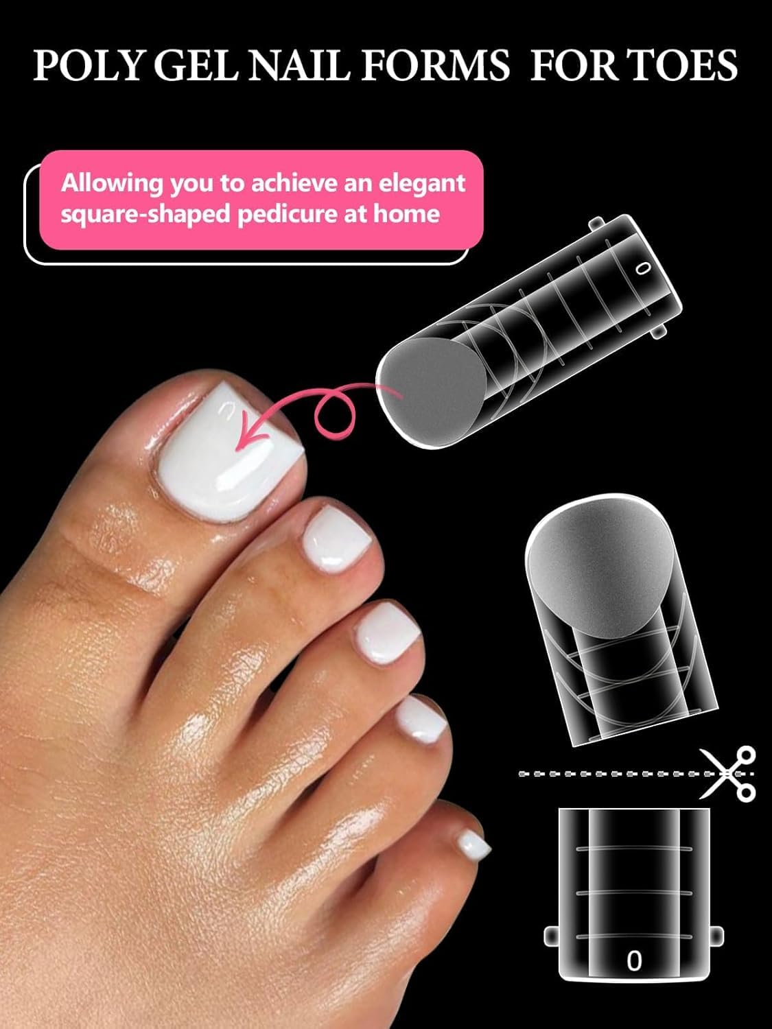 Ebanku reusable dual forms for pedicure extensions