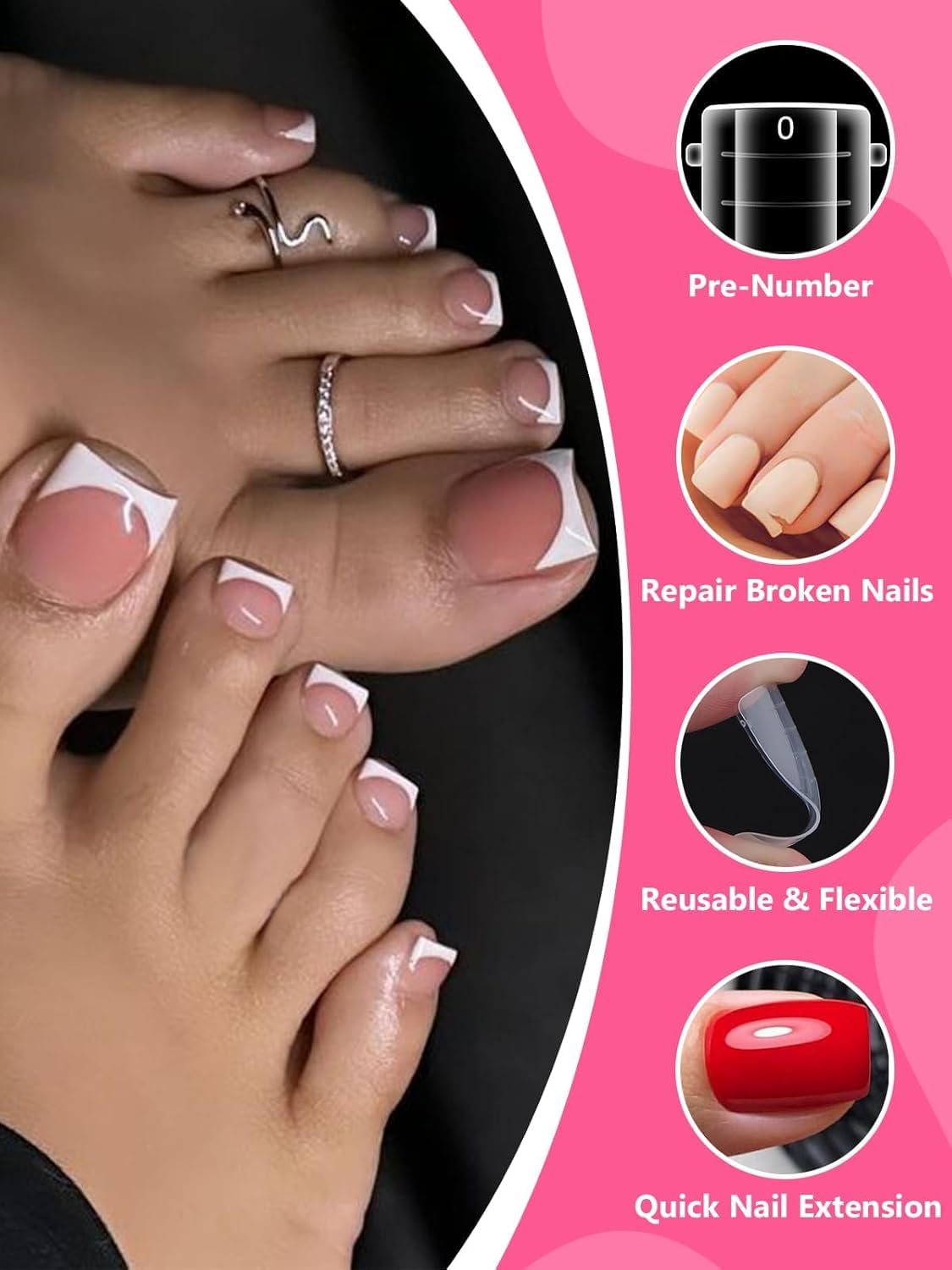 Ebanku nail mold set for professional toe extensions