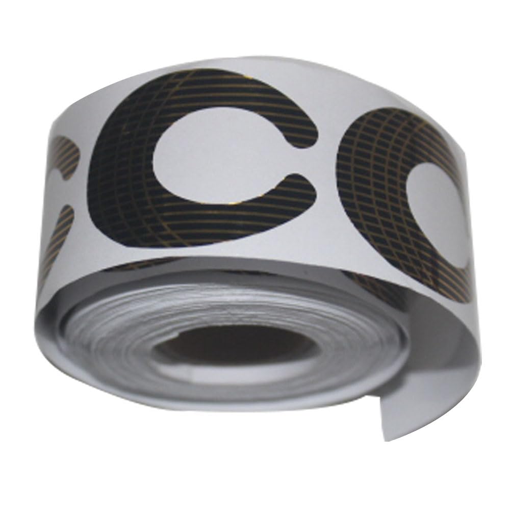 Top down view of horseshoe nail extension guide stickers