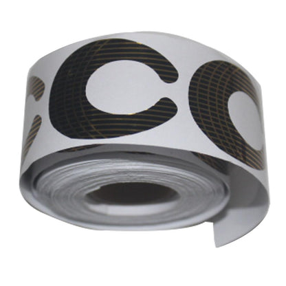 Top down view of horseshoe nail extension guide stickers