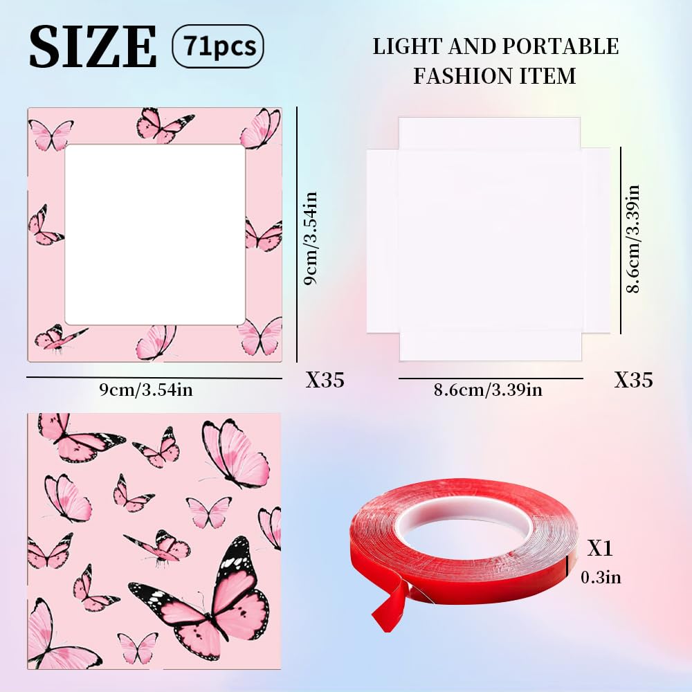 Pink butterfly design nail storage box set