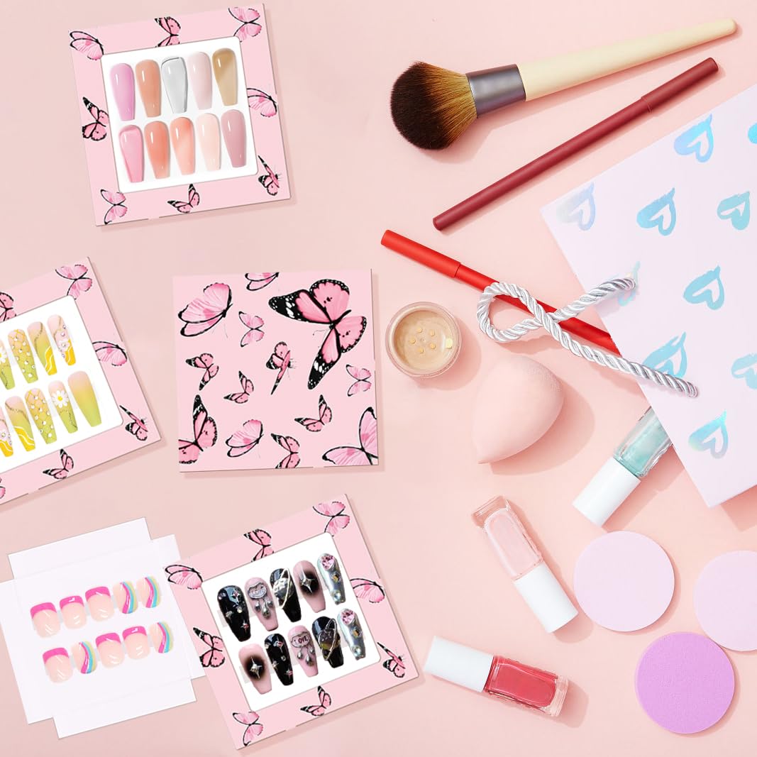 Interior view of nail packaging box with double sided tape