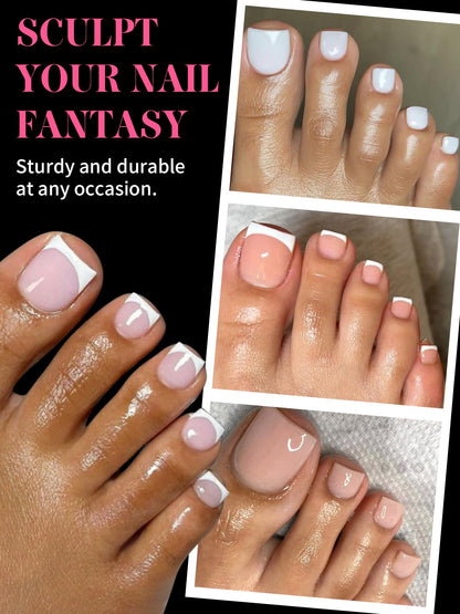 Transparent view of Ebanku toe nail extension molds