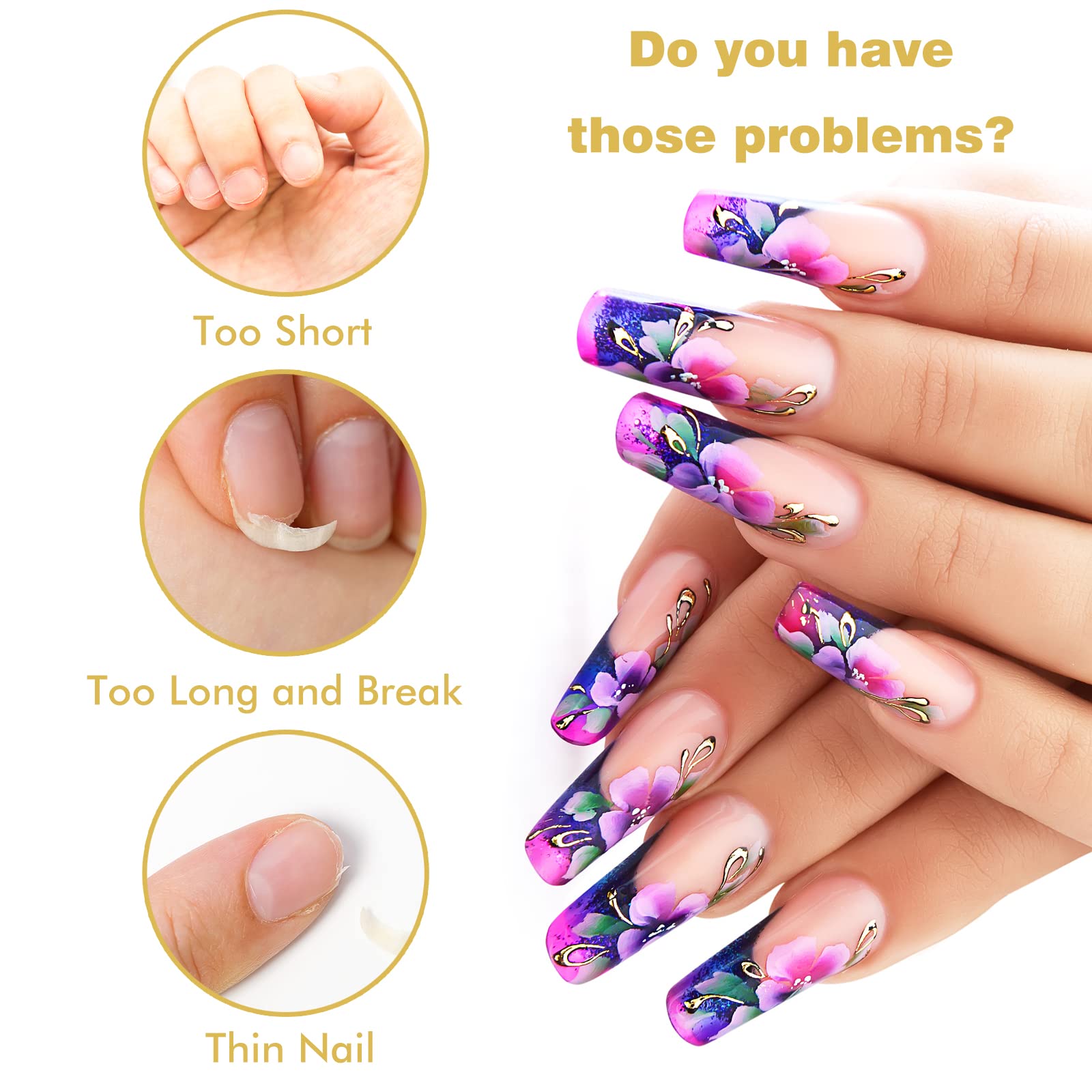 Close up of gold horseshoe nail sculpting stickers
