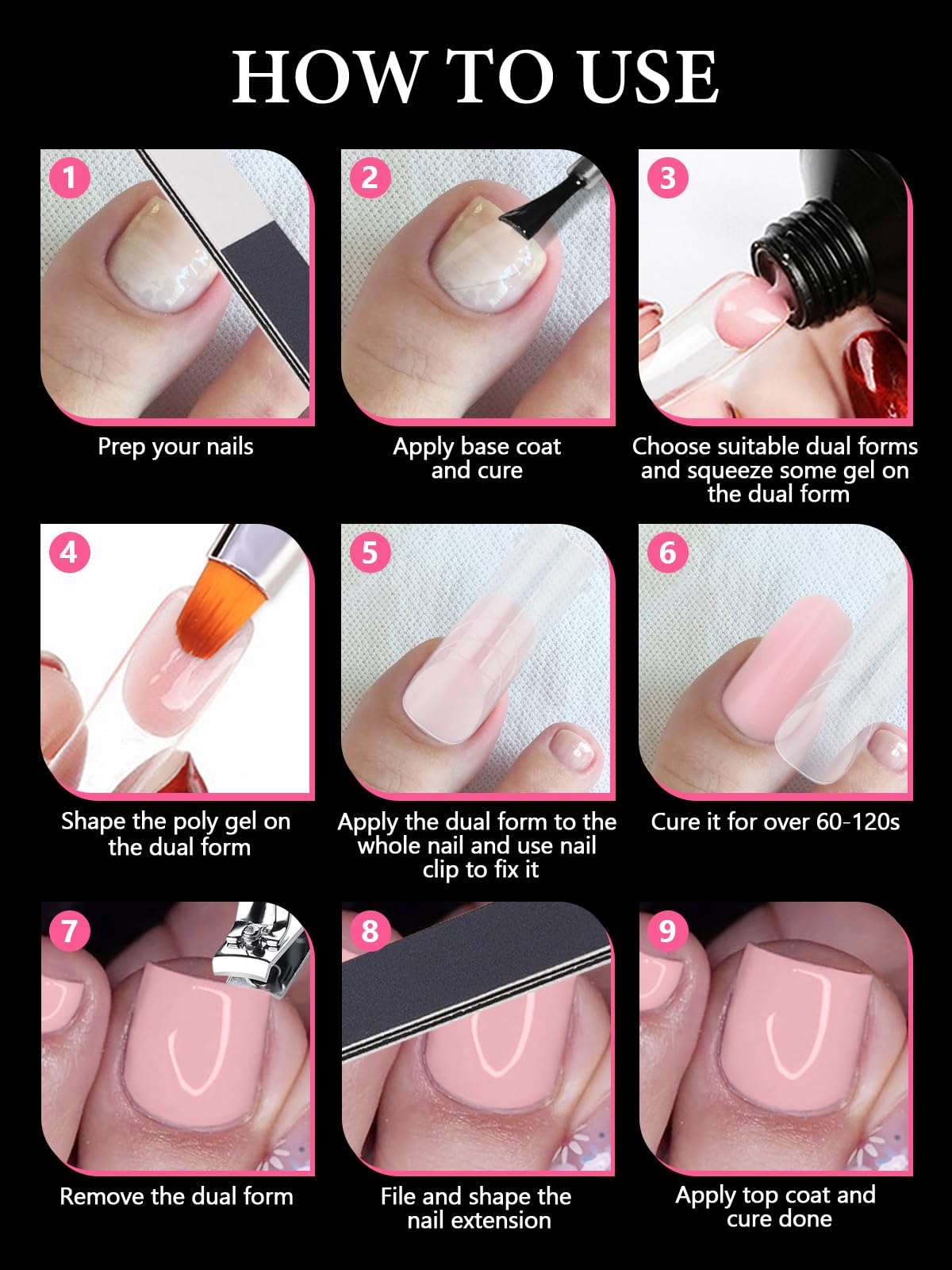 Professional set of Ebanku nail tips for home pedicures