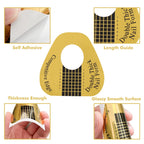 Demonstration of thick self-adhesive backing on nail form paper