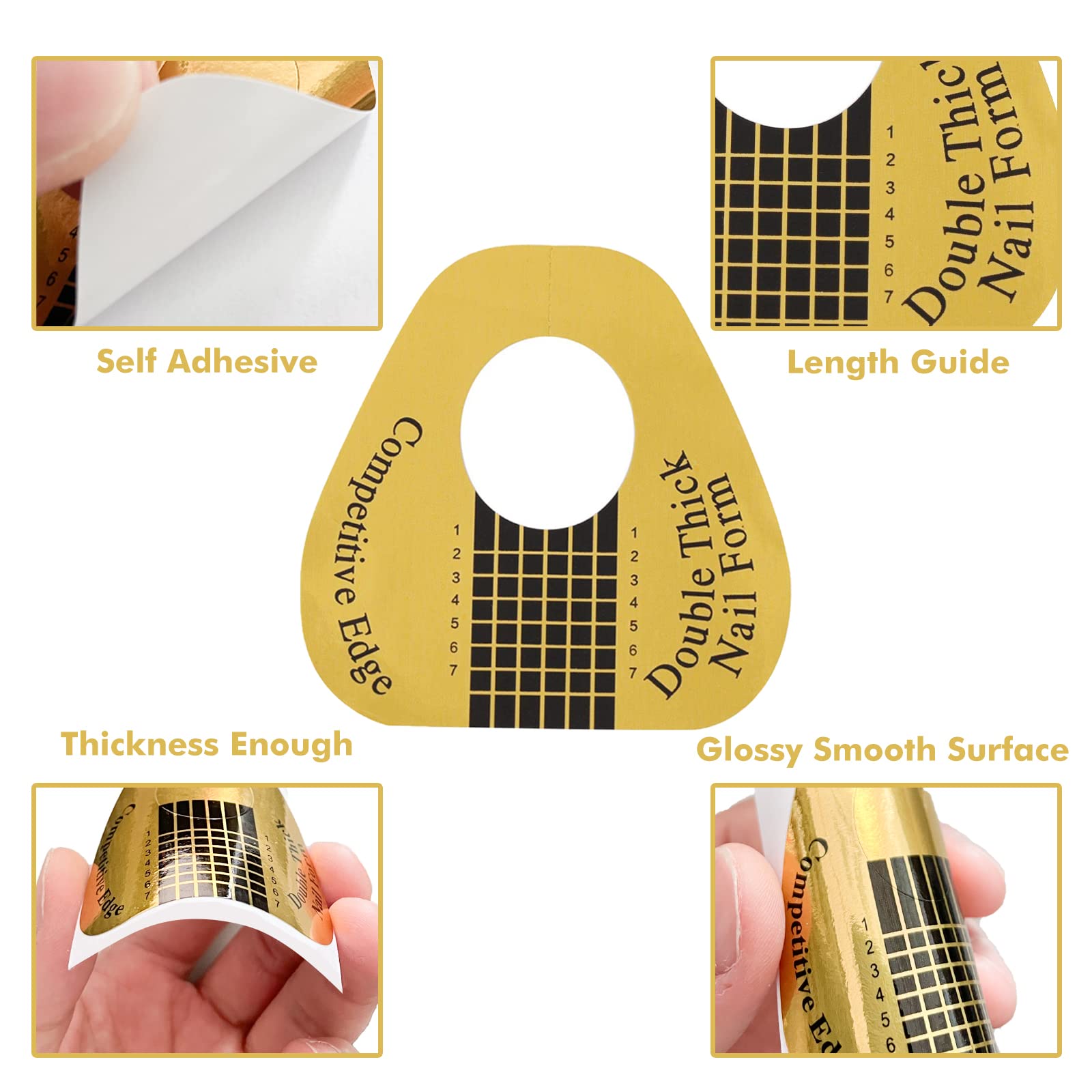 200 pieces thick nail extension guide paper forms pack