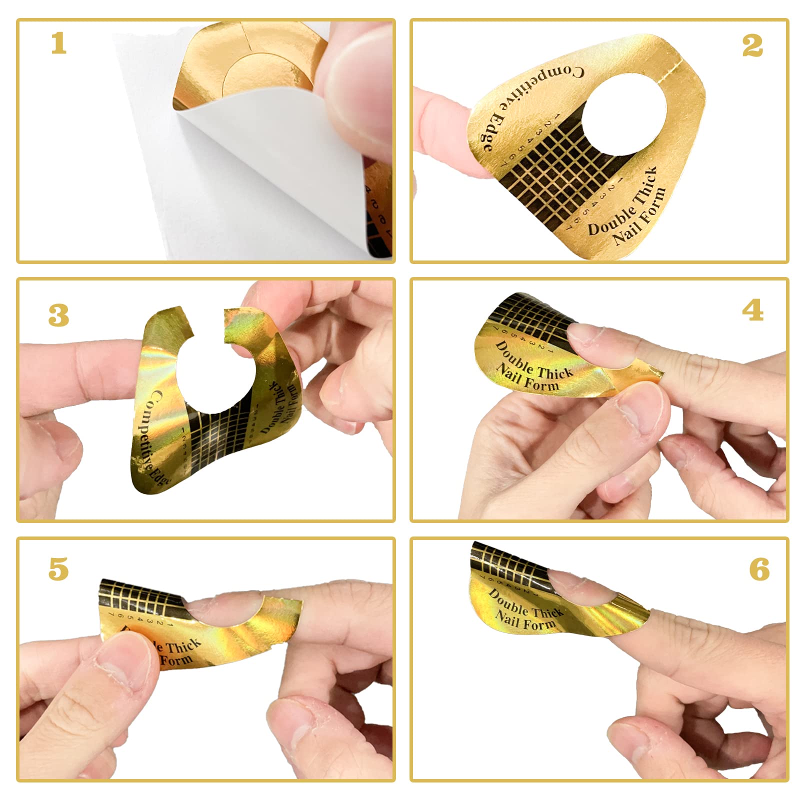 Professional nail shaper stickers for polygel application