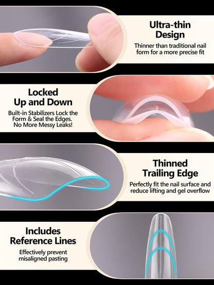 Almond shaped nail extensions using Ebanku dual forms