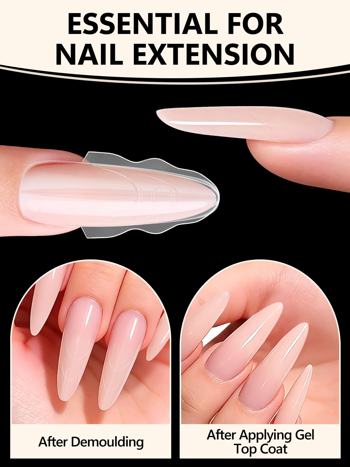 Clear plastic nail forms for polygel application