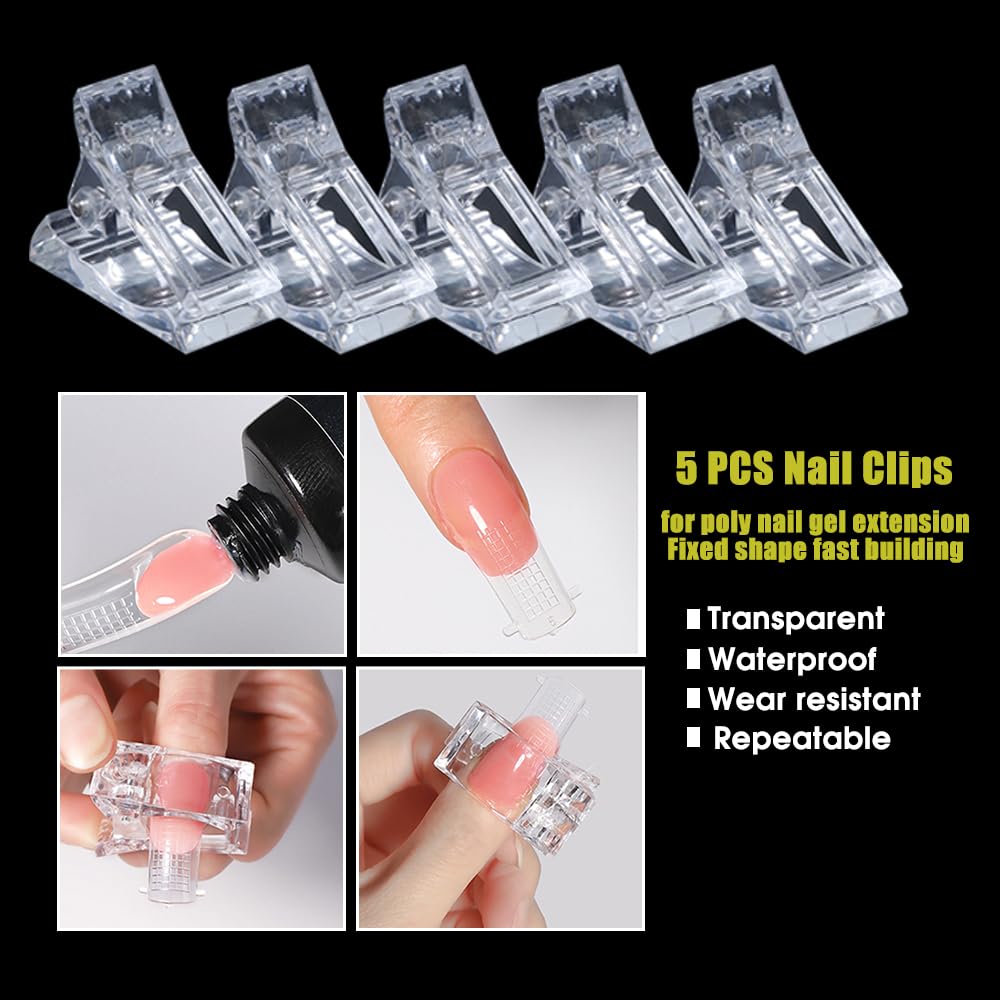 Close-up of transparent dual nail forms with length guides