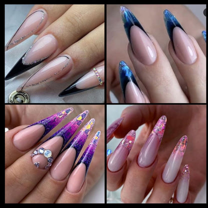 Finished nail extension look using Jwogngls dual system