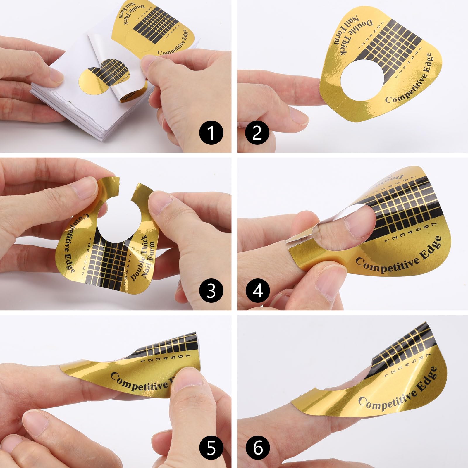 Tbestmax nail forms applied to fingers for acrylic extension