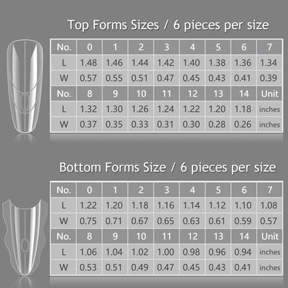 Close up of Furtherpretty nail extension mold guide lines