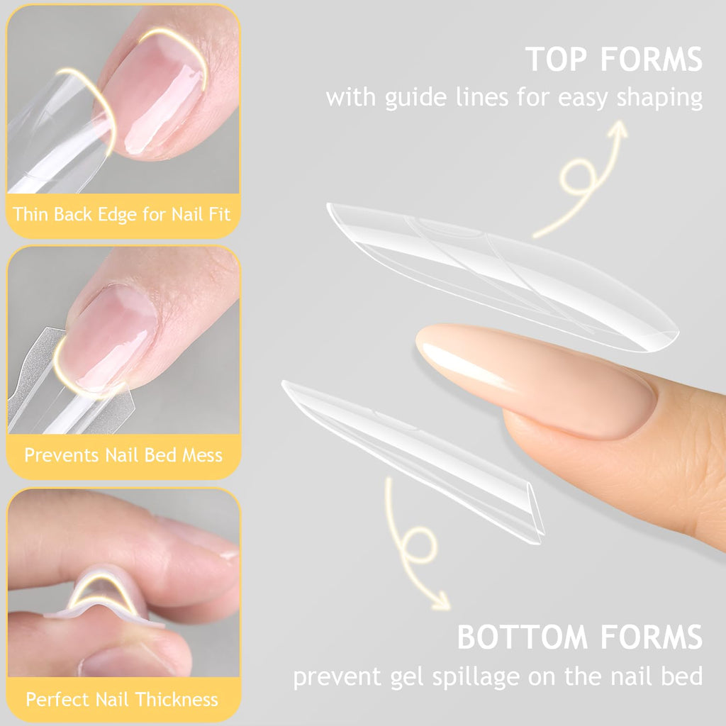 Oval and almond shape reusable acrylic extension molds