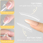 Oval and almond shape reusable acrylic extension molds