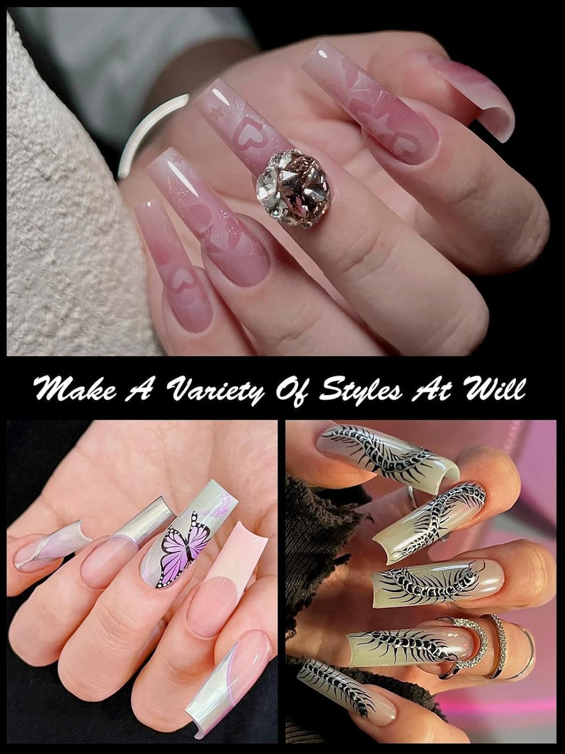 Matte finish dual nail forms for professional nail art