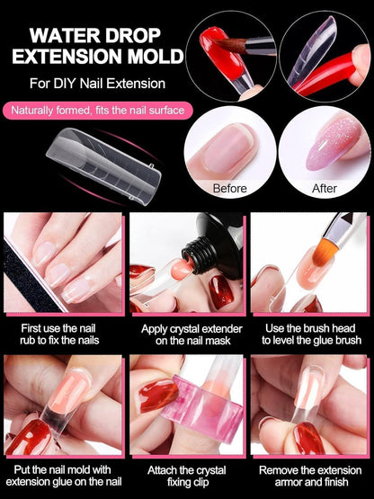 Variety of 12 sizes of EBANKU dual nail forms displayed