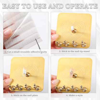 Close up of heart shaped magnetic nail tips holder