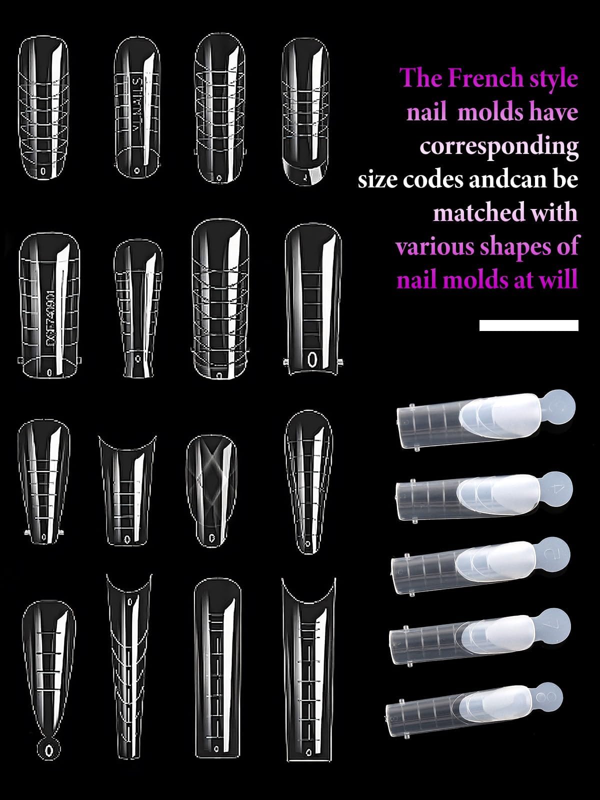 Torokom 4 shape nail extension molds for professional salon use