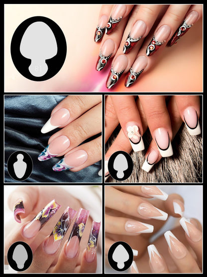 Stiletto and square dual nail forms for DIY gel manicure
