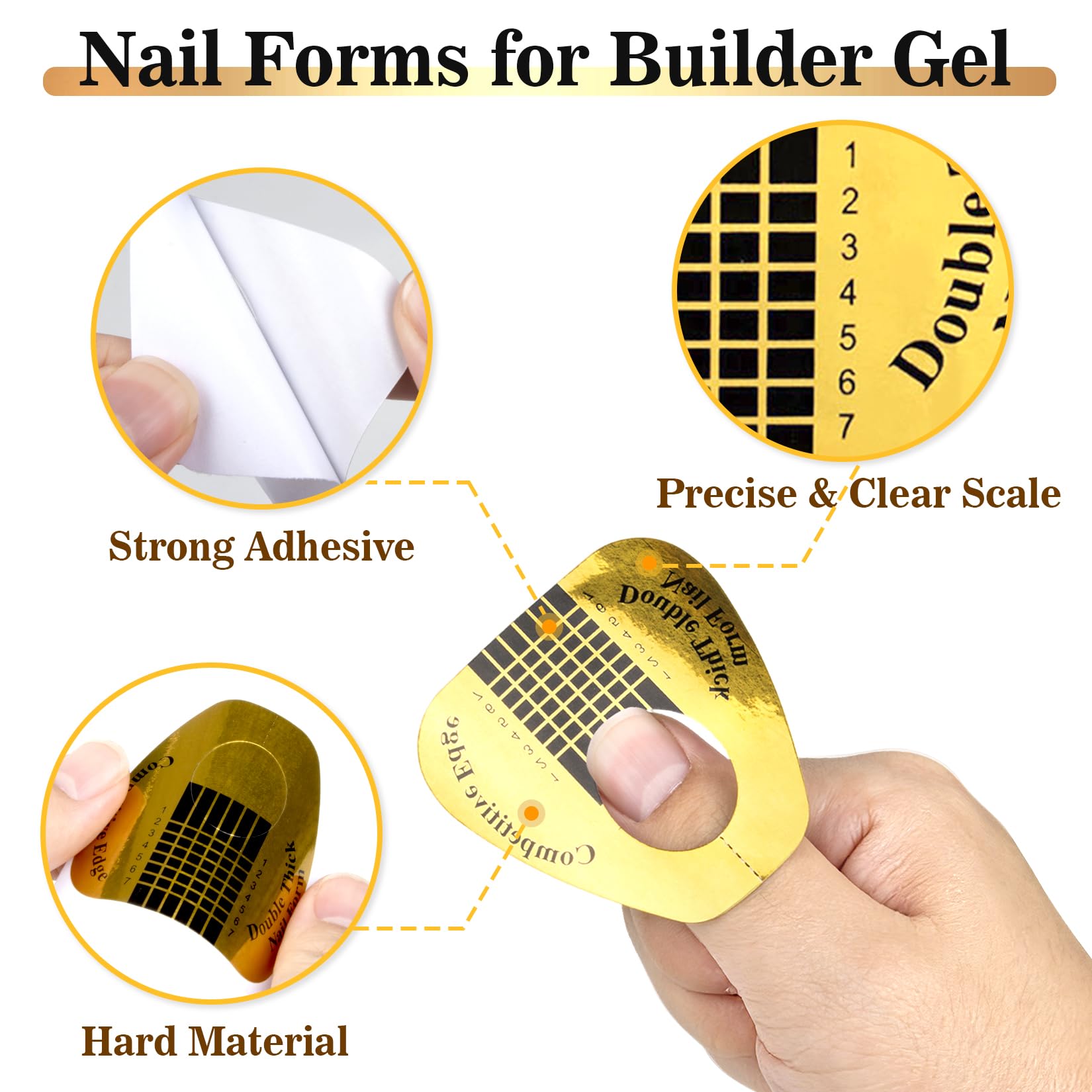 Haburn nail extension forms applied to finger for sculpting
