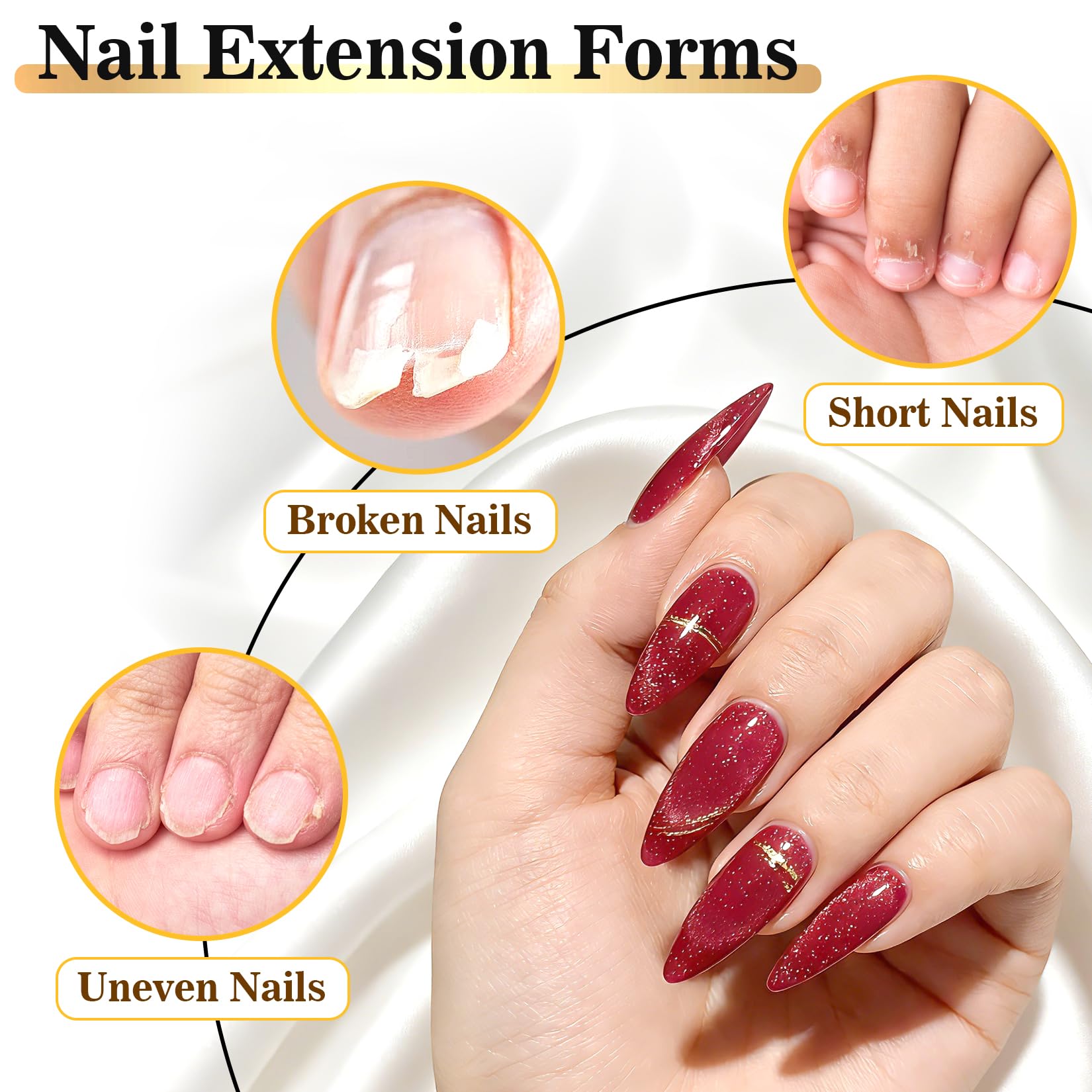 Durable paper nail forms for acrylic and gel nails