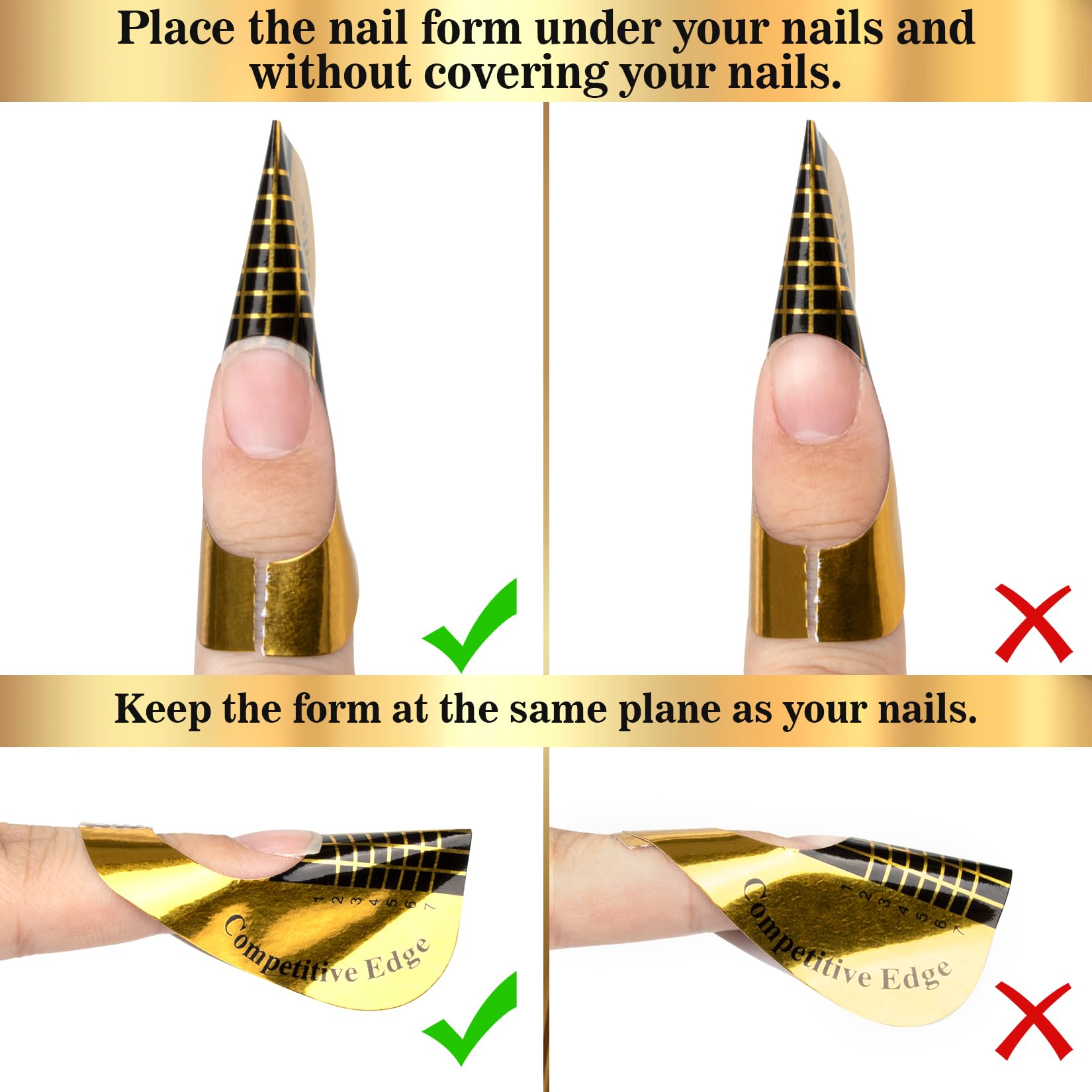 Self-adhesive horseshoe shaped nail guide stickers for manicures