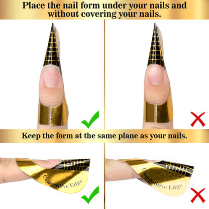 Self-adhesive horseshoe shaped nail guide stickers for manicures
