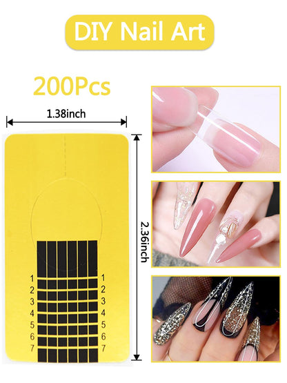 Top view of Ketsicart nail forms showing the adhesive backing and scale markings