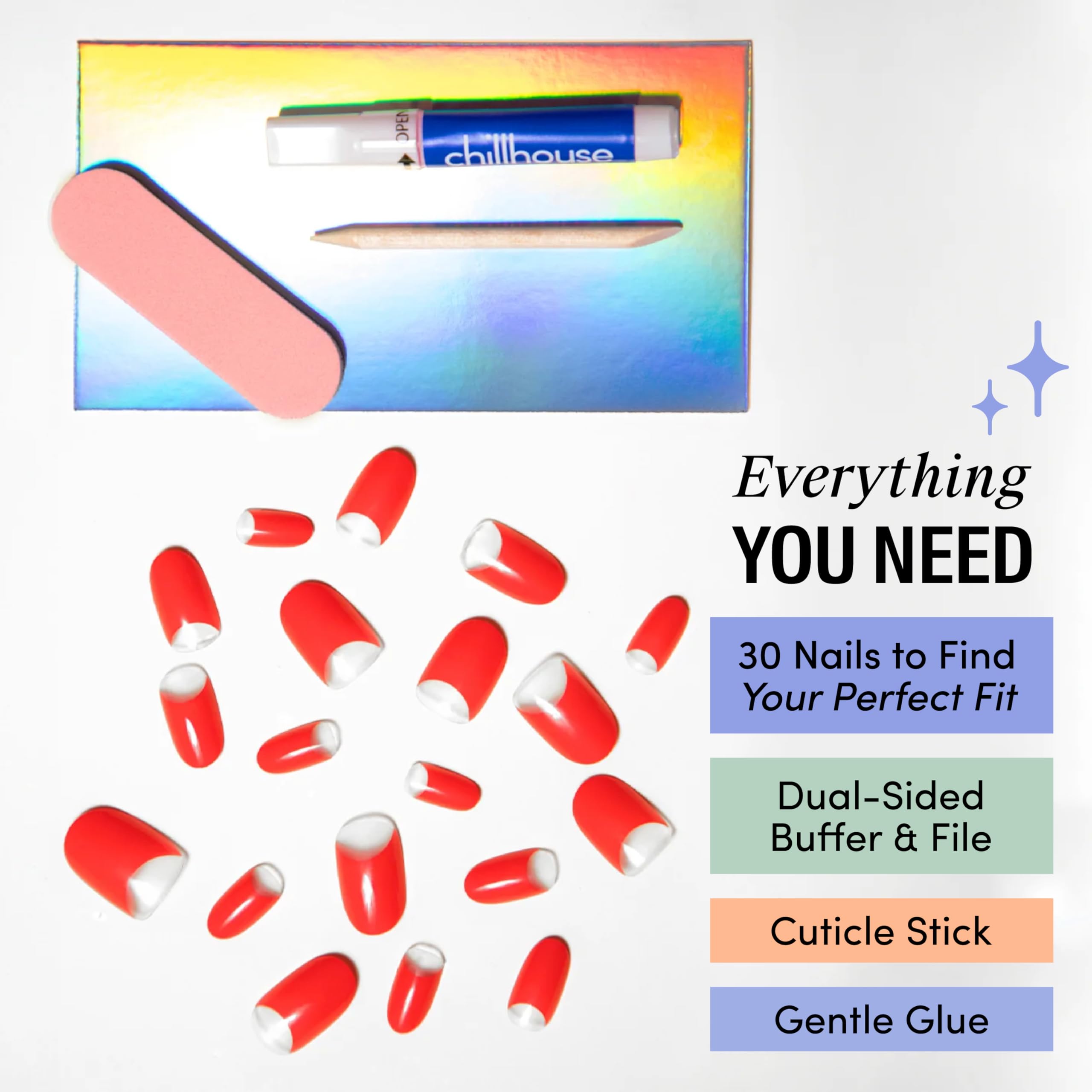 Application tools included in the Chillhouse nail kit