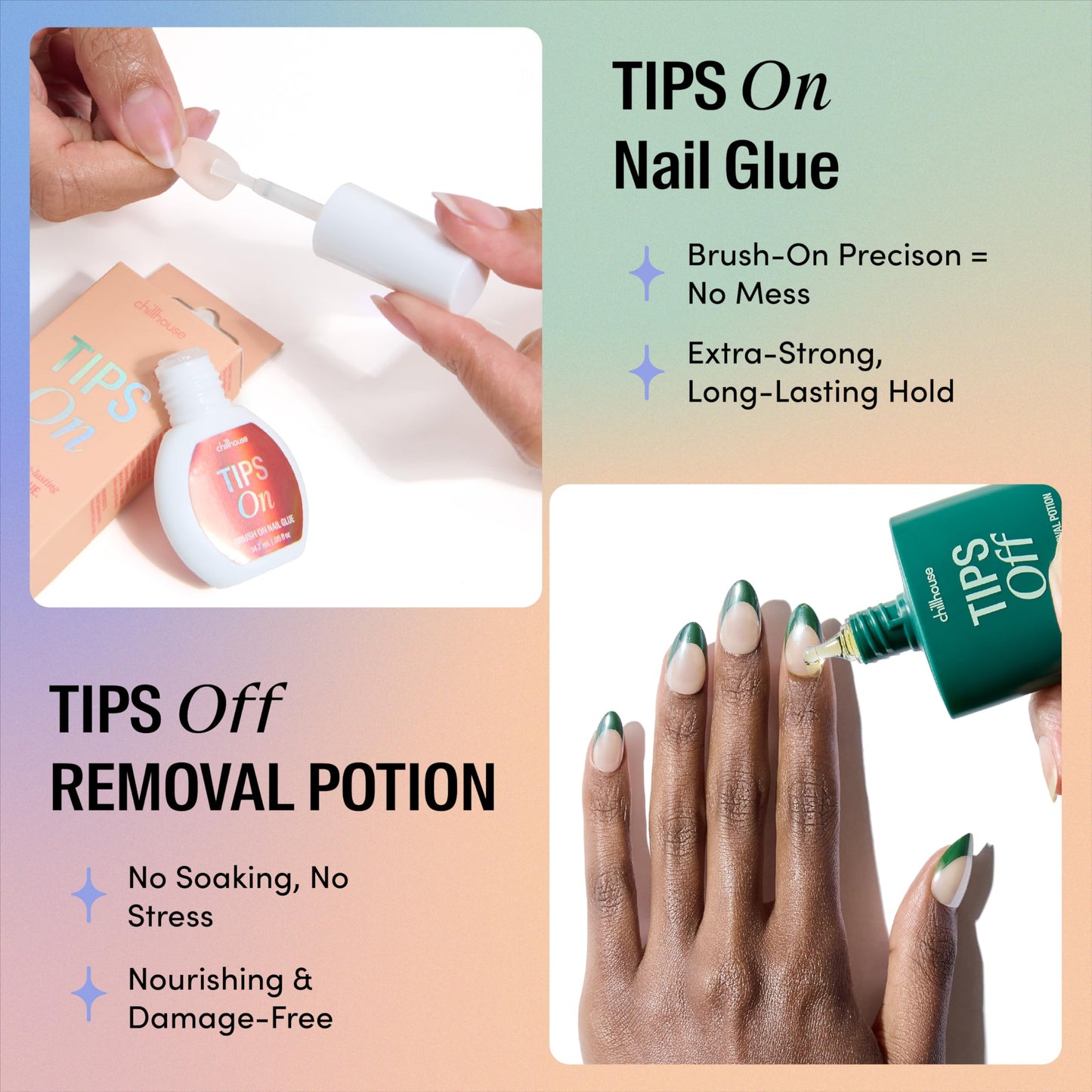 Professional manicure result using Chillhouse press on nails