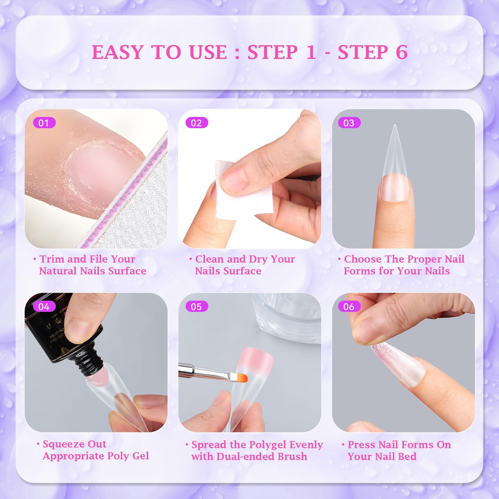 Professional manicure result using Outopen coffin nail forms