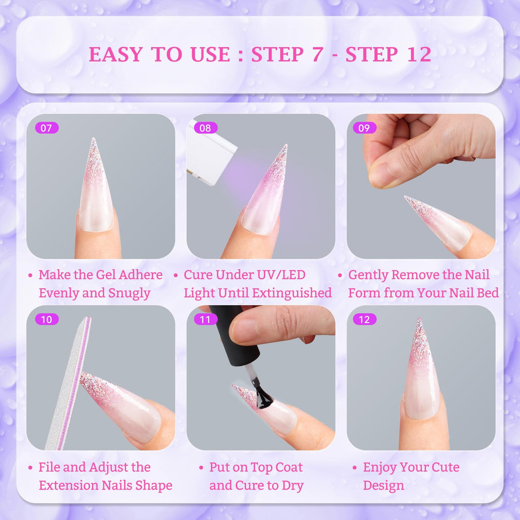 Outopen coffin nail forms kit ready for manicure application