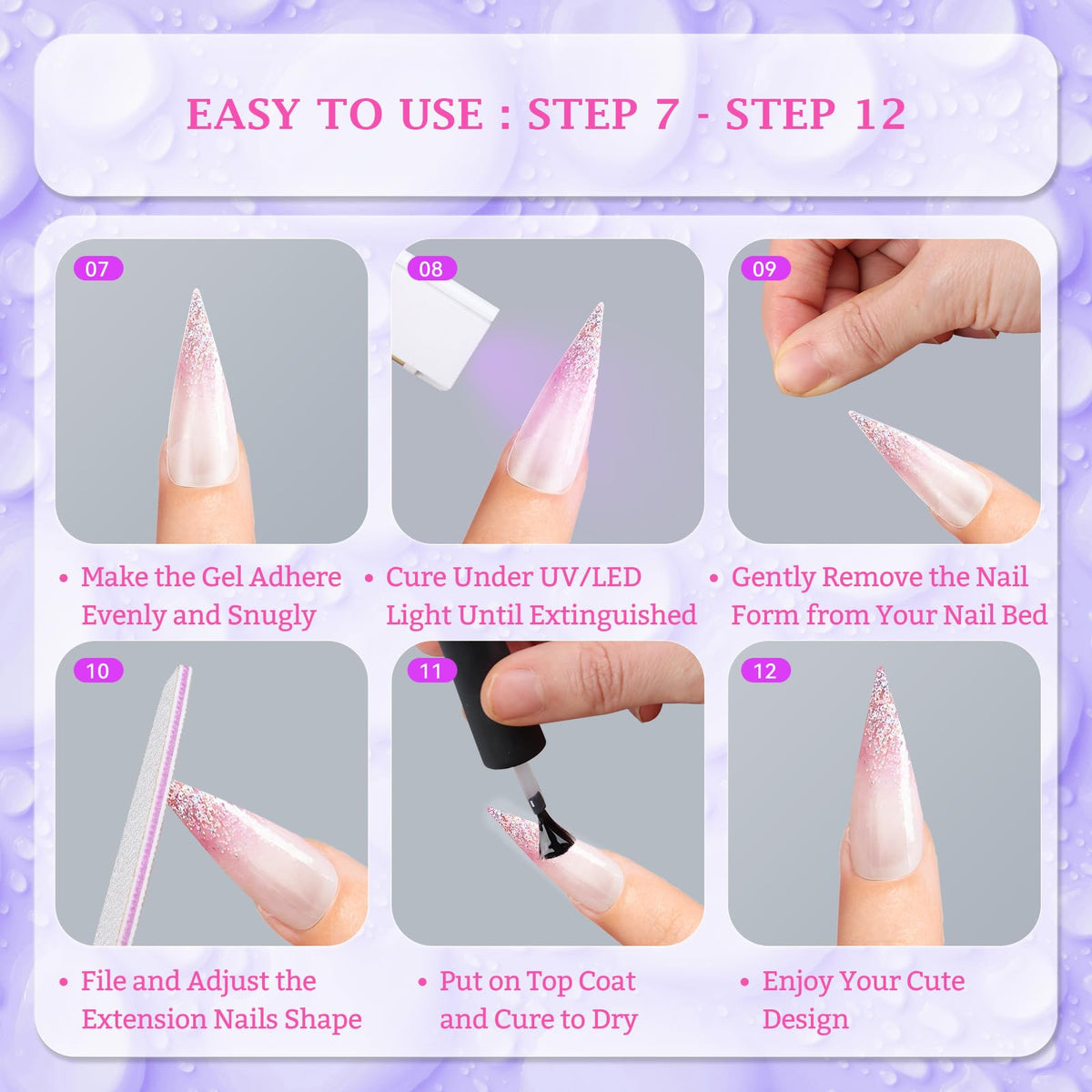 Outopen coffin nail forms kit ready for manicure application