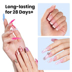 Press-on nails applied with beetles solid nail glue gel